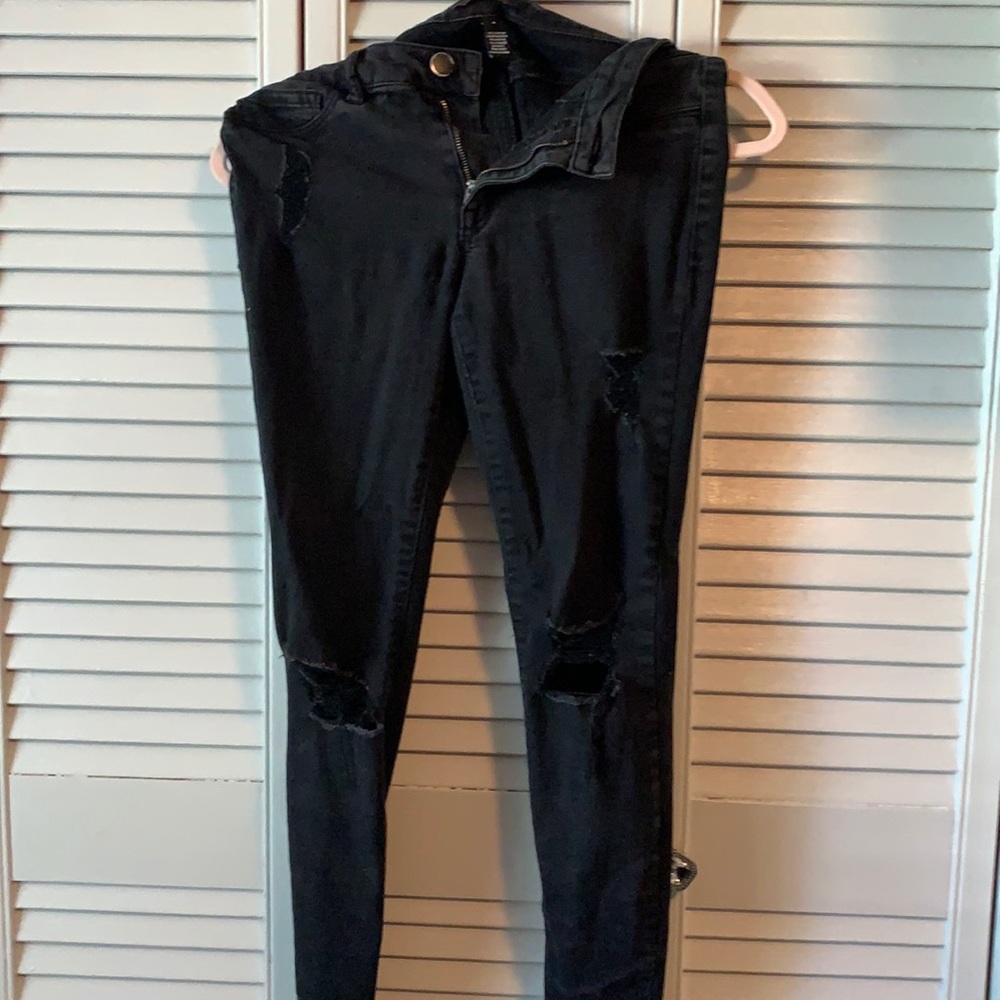 Black ripped jeans